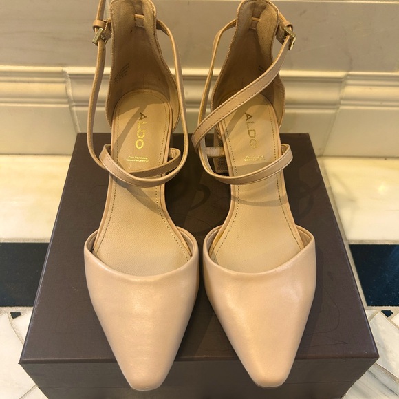ALDO worn once nude strappy heels size 7 - Picture 2 of 10
